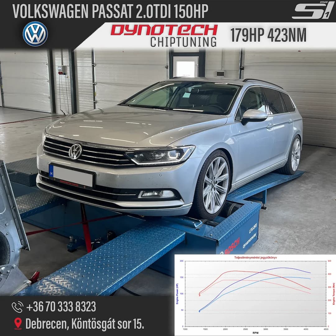 Volkswagen Passat 2.0TDI 150HP - Dynotech Chiptuning & Dyno