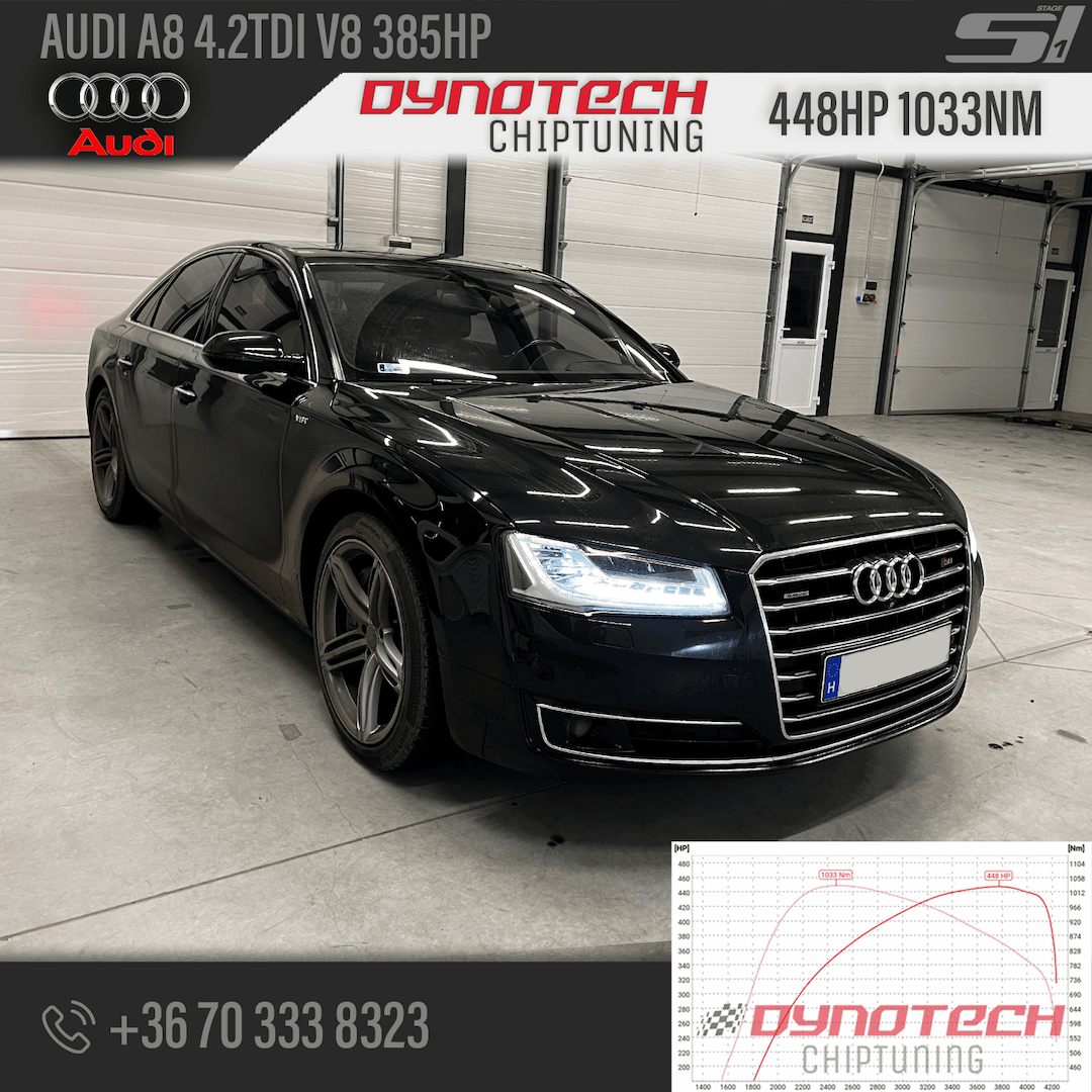 Audi A8 4.2TDI V8 385hp - Dynotech Chiptuning & Dyno