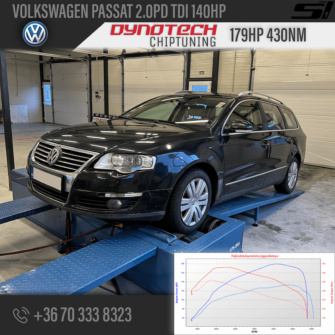 Volkswagen Passat 2.0PD TDI 140hp - Dynotech Chiptuning & Dyno