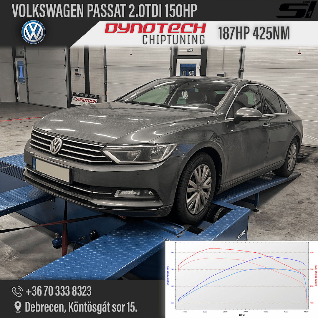 Volkswagen Passat 2.0TDI 150hp - Dynotech Chiptuning & Dyno