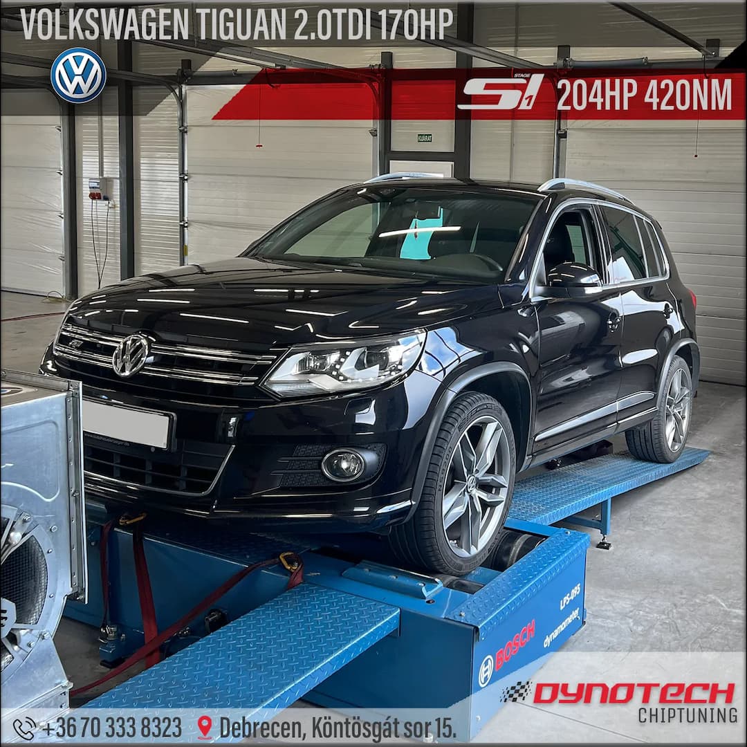 Volkswagen Tiguan 2.0TDI 170HP optimalizálás - Dynotech Chiptuning & Dyno